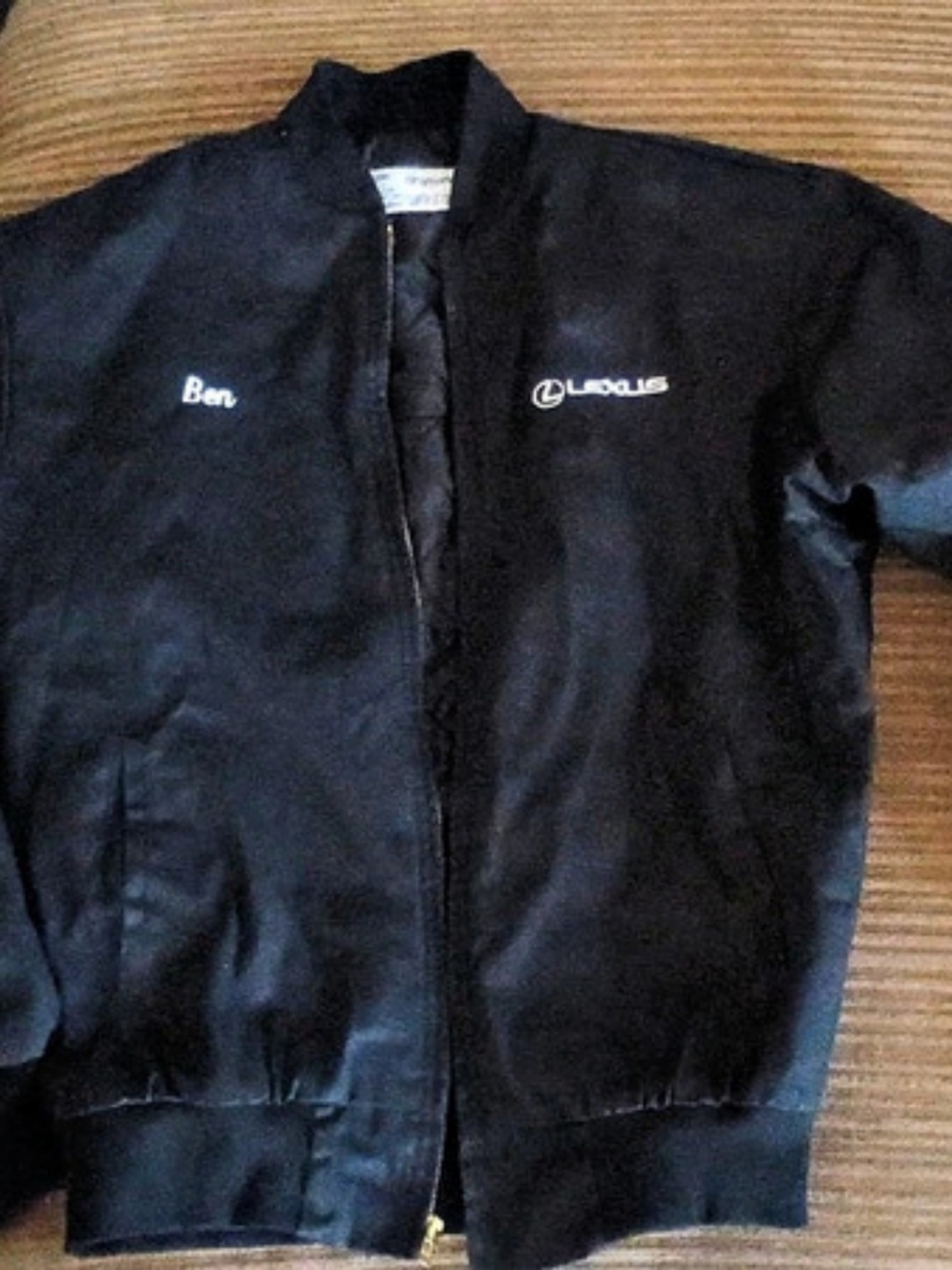 Lexus Employee Black Lightweight Zip Jacket Size Medium